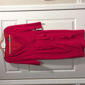 Adrianna Papell Pink 3/4 Quarter Sleeve Dress
